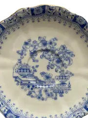 Vorschaubild 2 von Kuchenteller Porzellan blau weiß Blumenmuster Klassisch
