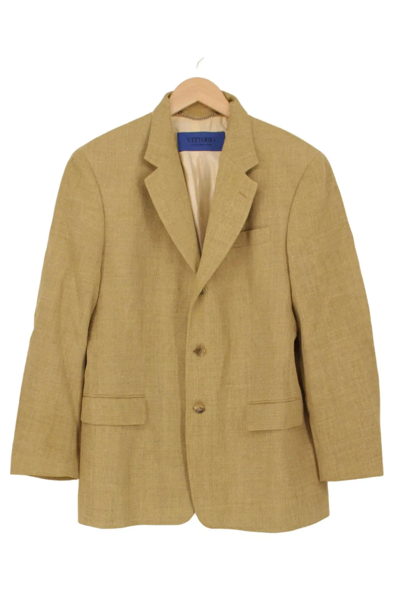 VITTORIA Herren Sakko Gr. 54/XXL Beige Elegant Business Leinen Wolle