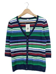 Vorschaubild 1 von Damen Strickjacke Gr. 40/L Gestreift Mehrfarbig Baumwolle Casual