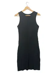 Vorschaubild 1 von Damen Strickkleid Ärmellos Schwarz Gr. 40/L Casual Rippstrick