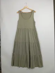 Vorschaubild 2 von Damen Sommerkleid Maxikleid Gr. 38 Oliv Casual