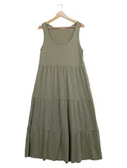 Vorschaubild 1 von Damen Sommerkleid Maxikleid Gr. 38 Oliv Casual