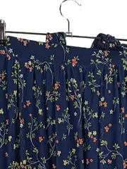 Vorschaubild 4 von Damen A-Linienrock Gr. 34 XS Blau Blumenmuster Feminin Midirock