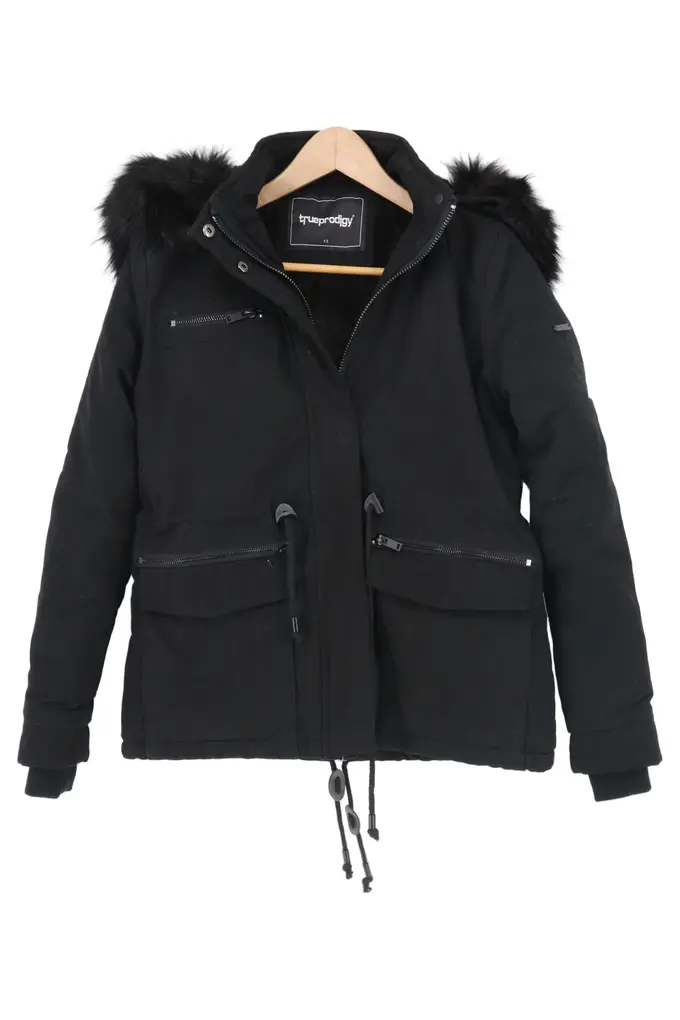 TRUE PRODIGY Damen Winterjacke Schwarz 32/XS mit Kapuze