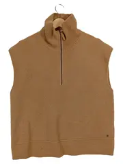 Vorschaubild 1 von Damen Pullunder Strickweste Braun Gr. 36/S Reißverschluss