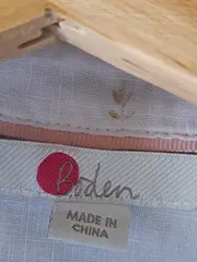 Vorschaubild 7 von Damen Hemdbluse Weiß mit floralem Muster Gr. 38/M Leinen Casual