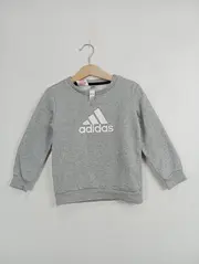 Vorschaubild 2 von Kinder Sweatshirt Gr. 98 Grau Sportlich Baumwolle Logo-Print
