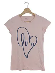 Vorschaubild 1 von Mädchen T-Shirt Rosa Gestreift Herz-Print Gr. 152 (12-13 Jahre)