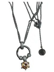 Vorschaubild 2 von Halskette Damen Silber Elegant Strass Anhänger Kette Schmuck