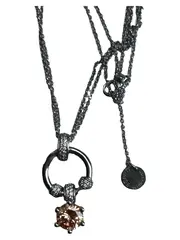 Vorschaubild 1 von Halskette Damen Silber Elegant Strass Anhänger Kette Schmuck