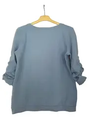 Vorschaubild 2 von Damen Pullover Einheitsgröße Blau Casual Strukturmuster
