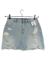 Vorschaubild 1 von Damen Minirock Jeansrock Gr. 36/S Blau Destroyed Casual