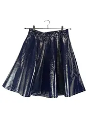 Vorschaubild 1 von Damen A-Linienrock Midirock Falten Blau Gr. 38 M