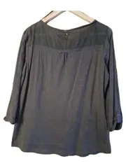 Vorschaubild 2 von EDC Damen Bluse Langarmshirt Grau Gr. 42/XL Casual Baumwolle