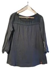 Vorschaubild 1 von EDC Damen Bluse Langarmshirt Grau Gr. 42/XL Casual Baumwolle