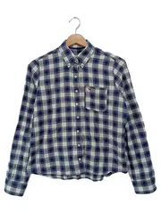 Vorschaubild 1 von Damen Bluse Hemdbluse Kariert Blau Gr. 38/M Preppy Baumwolle