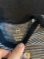 Vorschaubild 4 von Baby Body Langarm gestreift blau Gr. 68 mit Teddy-Applikation