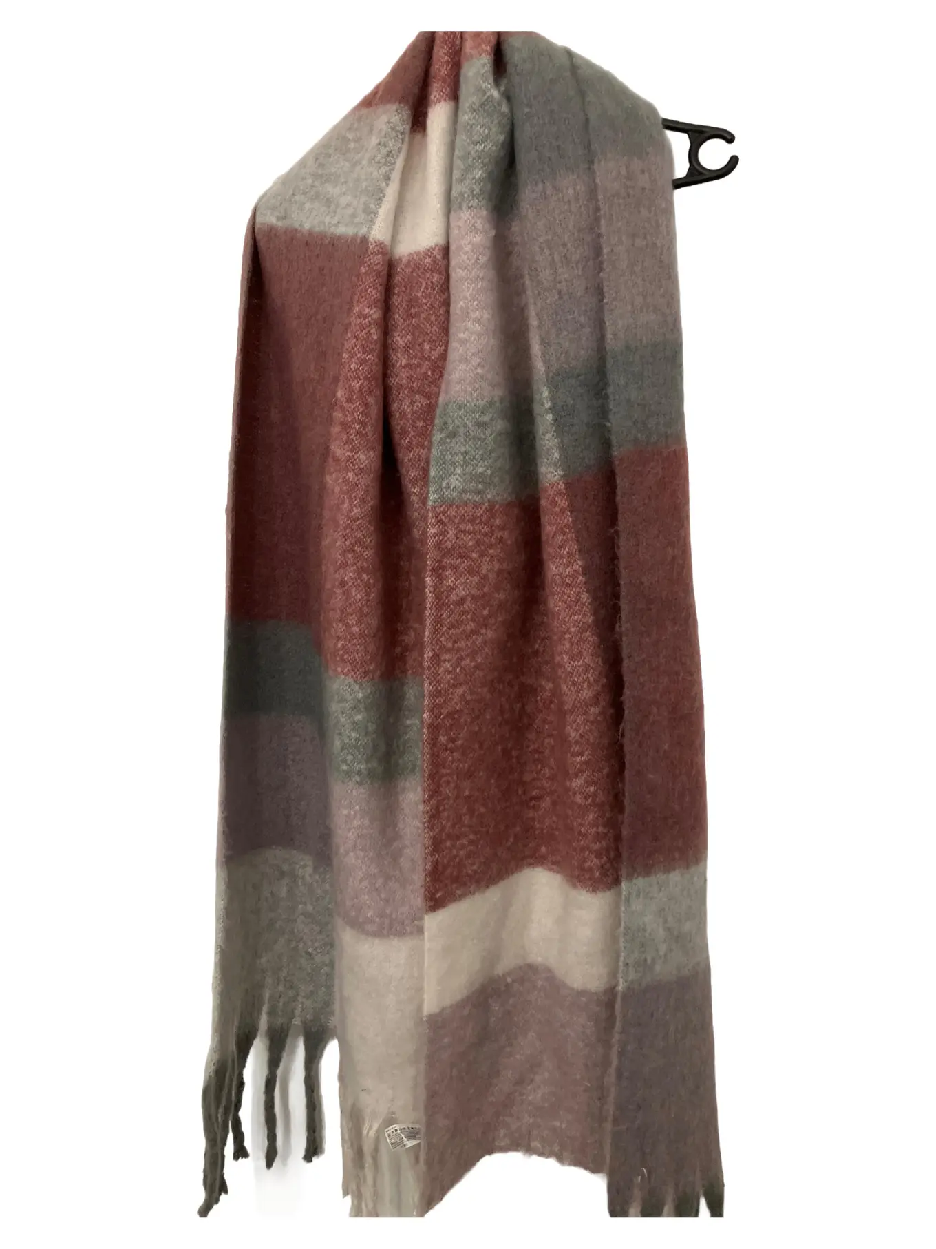 ESPRIT Damen Schal Mehrfarbig Kariert Polyester Fransen Casual