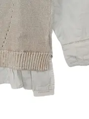 Vorschaubild 2 von Mädchen Pullunder mit Bluse Gr. 146/152 Beige Strick