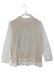 Vorschaubild 4 von Mädchen Pullunder mit Bluse Gr. 146/152 Beige Strick
