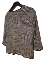 Vorschaubild 3 von Damen Strickjacke Gr. 46 Mehrfarbig Gestreift Reißverschluss