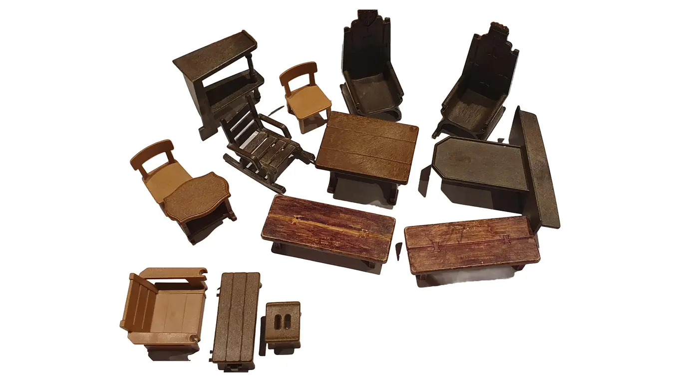 PLAYMOBIL Möbel Set Klassisch Braun Kunststoff Puppenhaus Dekoration