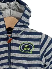 Vorschaubild 2 von Baby Kapuzenjacke Gr. 68 Jungen Blau Gestreift Hey Dude