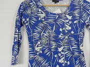 Vorschaubild 4 von Damen Pullover Shirt 34/XS Blau Palmenmuster Casual Modern