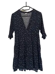 Vorschaubild 1 von Kinder Freizeitkleid Gr. 152 Schwarz Casual Punkte Viskose