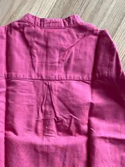 Vorschaubild 3 von Kinder Freizeithemd Rosa Gr. 116 Casual Leinen Langarm