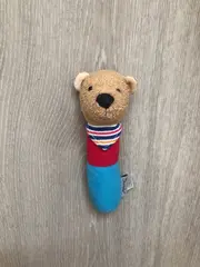 Vorschaubild 2 von Greifling Bär gestreift Stoff mehrfarbig 15cm Baby Spielzeug