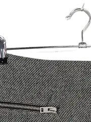 Vorschaubild 2 von Damen Bleistiftrock Gr. 38 Grau Wolle Minirock Reißverschluss