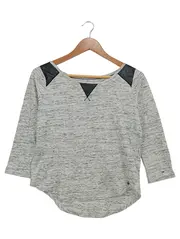 Vorschaubild 1 von Damen Langarmshirt Sportshirt Grau Meliert XS Casual