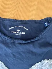 Vorschaubild 5 von Mädchen Langarmshirt Blau Schmetterling Pailletten Gr. 116/122