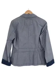 Vorschaubild 2 von Blazer Damen Casual Gr. 38 Blau Baumwolle Punkte