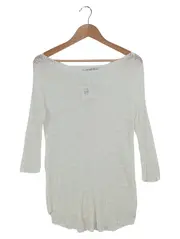 Vorschaubild 2 von Damen Pullover Strick Weiß Gr. 36/S Casual Lochmuster 3/4-Arm