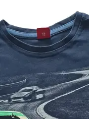 Vorschaubild 3 von Kinder T-Shirt Blau Grafik Schriftzug Gr. 104 Kurzarm Baumwolle