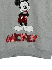 Vorschaubild 4 von Damen Sweatshirt Mickey Mouse Pailletten Grau Gr. 34/XS