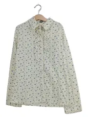Vorschaubild 1 von Mädchen Bluse Langarm Blumenmuster Rüschen Baumwolle Gr. 152