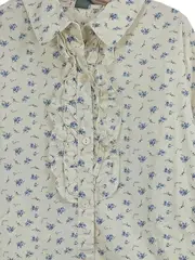 Vorschaubild 3 von Mädchen Bluse Langarm Blumenmuster Rüschen Baumwolle Gr. 152