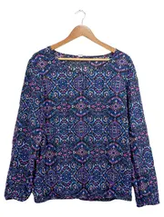 Vorschaubild 1 von Damen Langarmshirt Gr. 38 Modern Mehrfarbig Grafisch