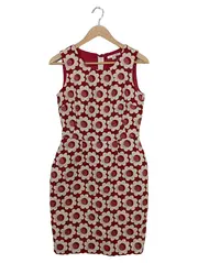 Vorschaubild 1 von Damen Etuikleid Gr. 34 Rot Blumenmuster Elegant Vintage