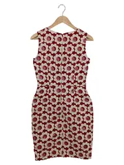 Vorschaubild 2 von Damen Etuikleid Gr. 34 Rot Blumenmuster Elegant Vintage