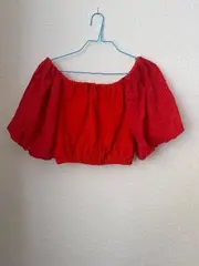 Vorschaubild 4 von Damen Top Rot Gr. 36/S Casual Off Shoulder Oberteil