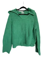 Vorschaubild 2 von Damen Pullover Gr. 38/M Grün Rippstrick Casual Baumwolle