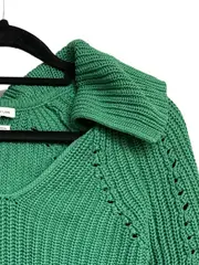 Vorschaubild 4 von Damen Pullover Gr. 38/M Grün Rippstrick Casual Baumwolle