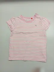 Vorschaubild 2 von Kinder T-Shirt Rosa Gestreift Kurzarm Baumwolle Gr. 56 Casual