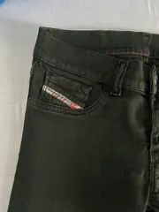 Vorschaubild 3 von Damen Jeans Slim Fit W25 Grün Casual Stretch Hose L31