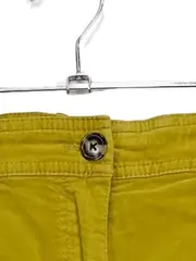 Vorschaubild 2 von Cordrock Damen Gr. 34 Midirock Uni Gelb Baumwolle