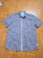 Vorschaubild 7 von Herren Freizeithemd Kurzarm Blau Gr. 54 XXL Baumwolle